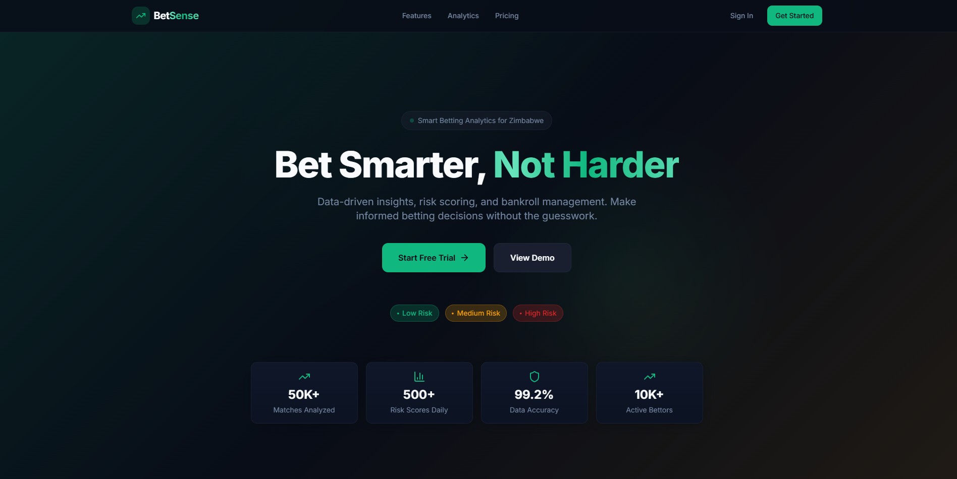 BetSense, project screenshot